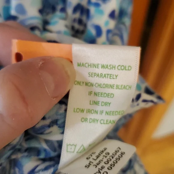 Lilly Pulitzer Lilith Tunic Button Dress In Blue And Aqua Pattern Size XL - Picture 11 of 12